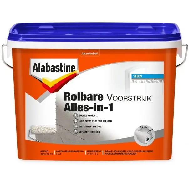 Muurverf & Latex - alabastine-Rolbare-voorstrijk-alles-in-1-verfcompleet.nl