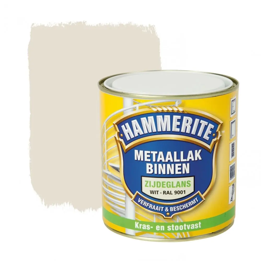 Kunststof & metaal verf - Hammerite%20Metaallak%20Binnen%20Ral%209001