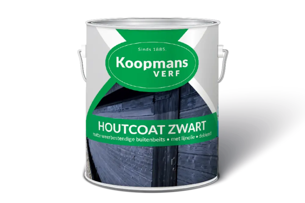 Dekkende beits - Houtcoat-Zwart-Koopmans-Verf-verfcompleet.nl