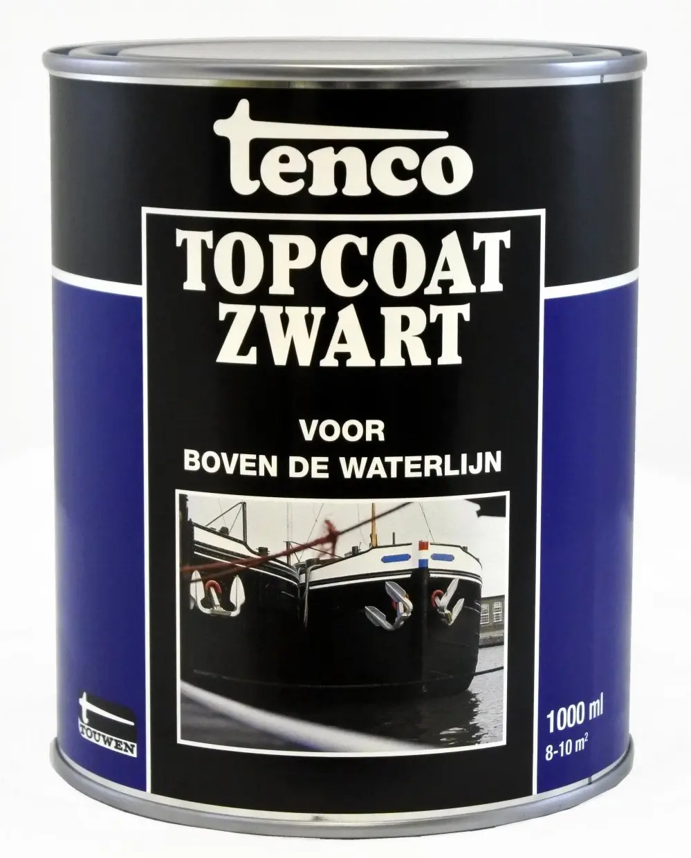 Kunststof & metaal verf - tenco-topcoat-zwart-1ltr-verfcompleet.nl
