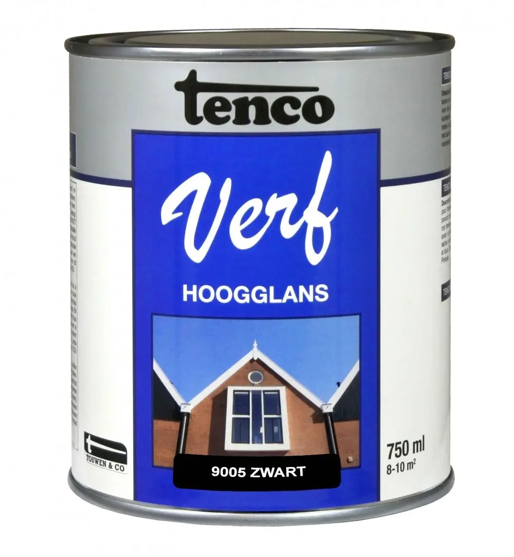 Tenco - tencoverf-hoogglans-zwart-1ltr-verfcompleet.nl