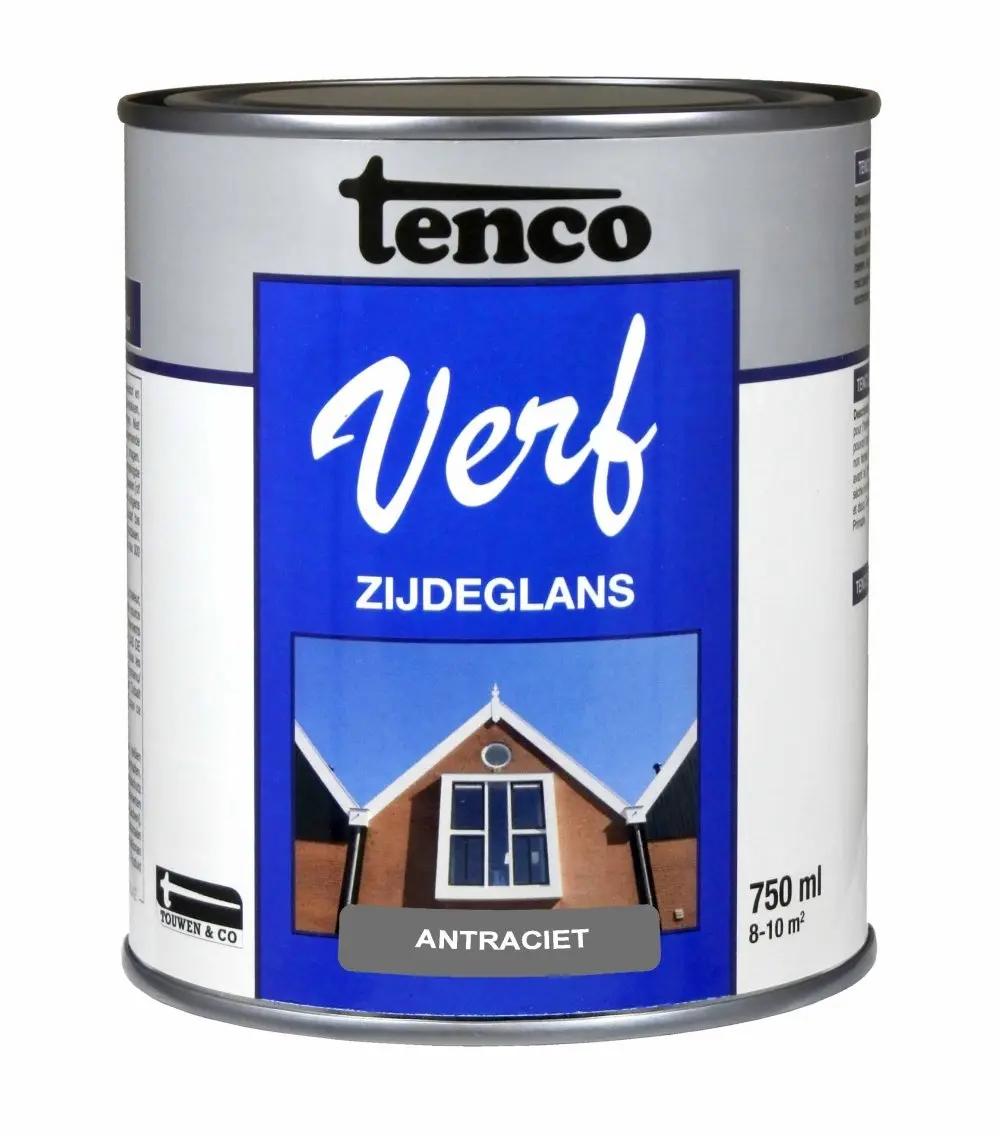 Tenco - tencoverf-zijdeglans-antraciet-0,75ltr-verfcompleet.nl