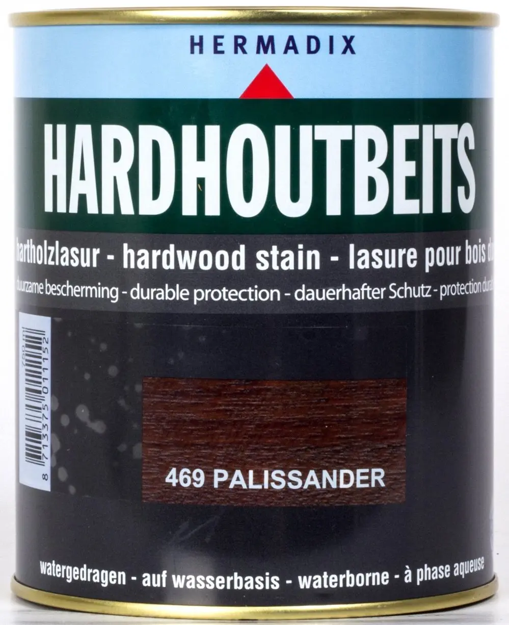 Transparante beits - Hermadix-hardhoutbeits-469-palissander-0,75l-verfcompleet