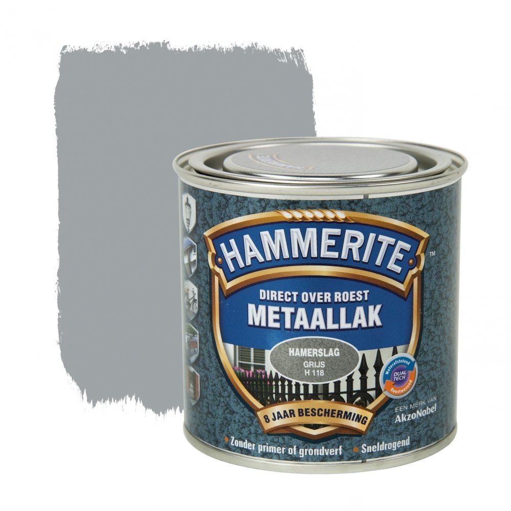 Aflak voor kunststof en metaal - Hammerite%20Metaallak%20Hamerslag%20grijs%203