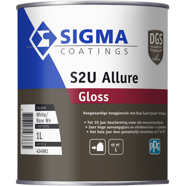 Hoogglans verf voor hout buiten (terpentinebasis) - Sigma-S2U-Allure-Gloss