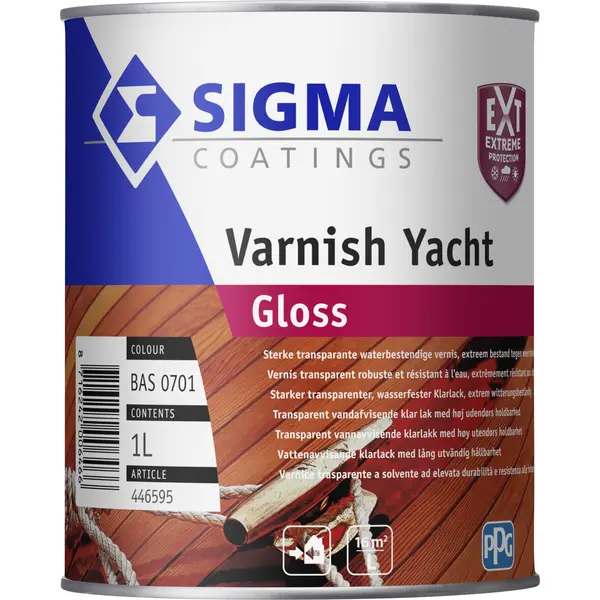 Blanke lak & Beits - Sigma-varnish-yacht-gloss-1ltr-verfcompleet.nl