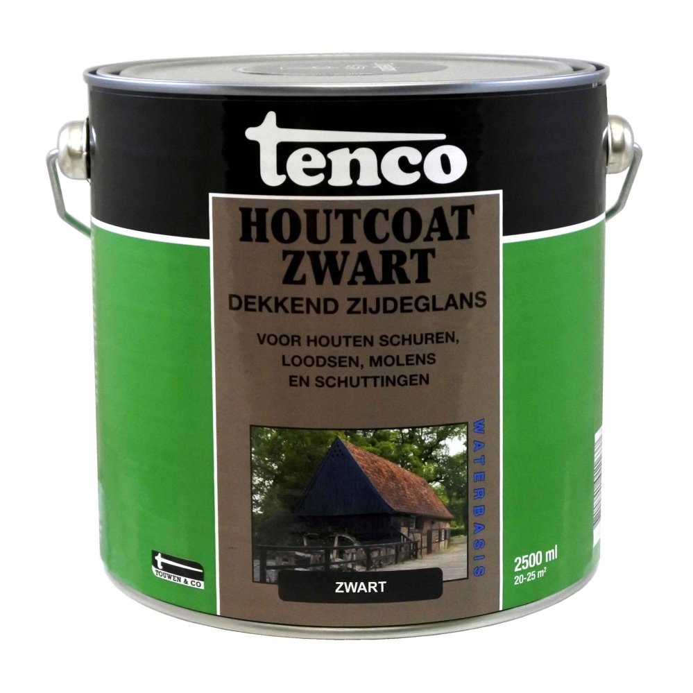 Tenco - Tenco-Houtcoat-zwart-zijdeglans-2,5l-verfcompleet.nl