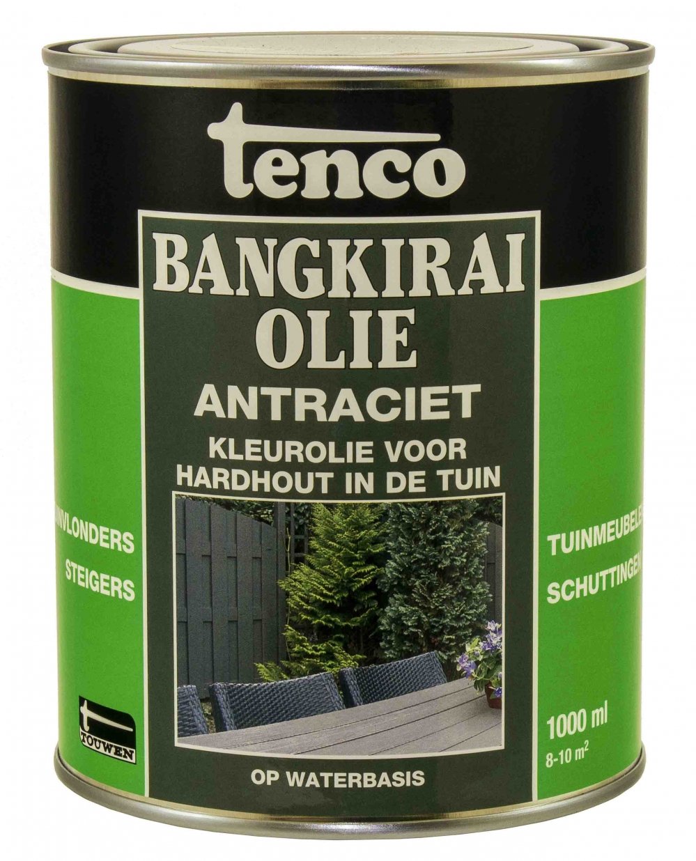 Bankirai olie - Tenco-bangkiraiolie-antraciet-1ltr-verfcompleet.nl