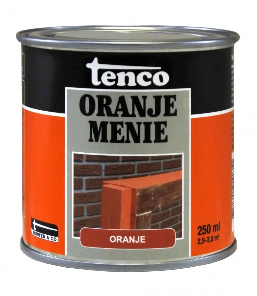 Tenco Grondverf en Menie - Tenco-oranje-menie-0,25ltr-verfcompleet.nl