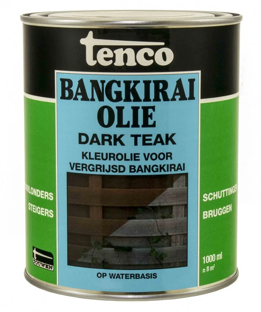 Tenco Buiten onderhoud - tenco-bangkiraiolie-dark-teak-1ltr-verfcompleet.nl