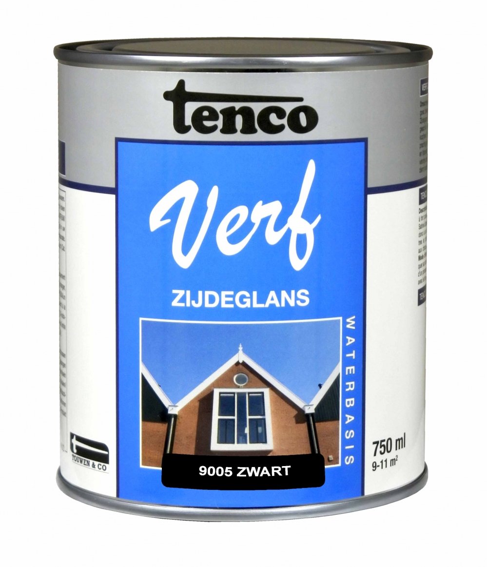 Tenco - tencoverf-waterbasis-zwart-0,75ltr-verfcompleet,nl