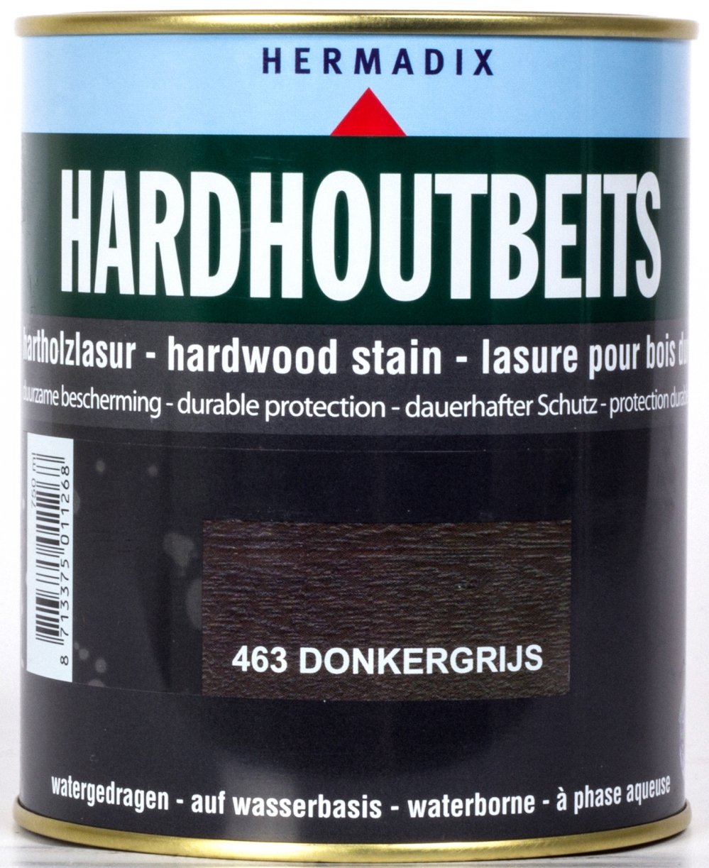 Tuinbeits - hermadix-hardhoutbeits-463-donkergrijs-0,75l-verfcompleet