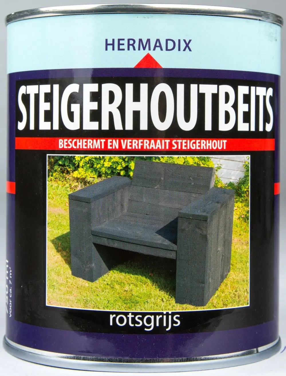 Hermadix - hermadix-steigerhoutbeits-rotsgrijs-0,75l-verfcompleet