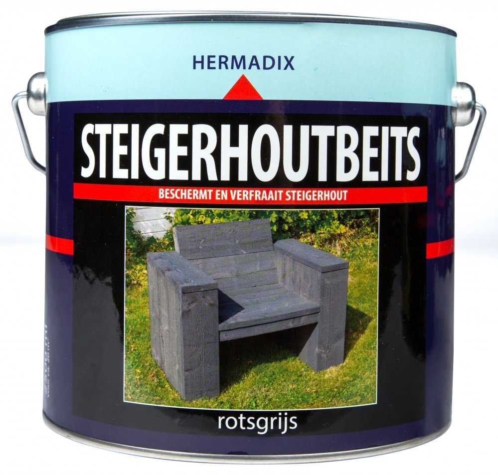 Hermadix - hermadix-steigerhoutbeits-rotsgrijs-2,5l-verfcompleet