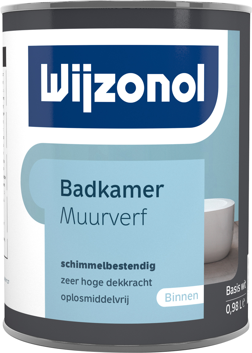 Muurverf voor badkamers - Wijzonol-Badkamermuurverf-1L-verfcompleet.nl