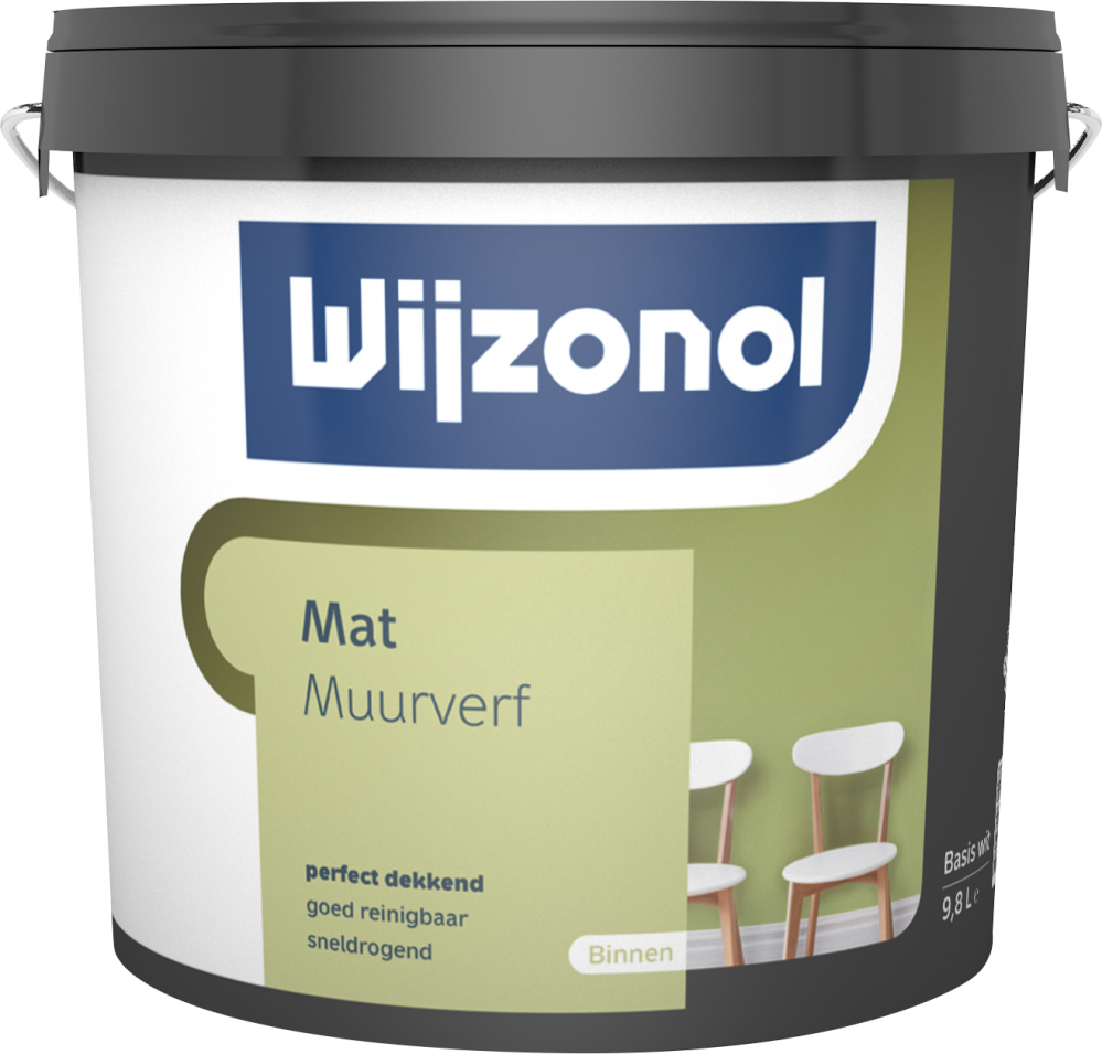 Muurverf voor binnen - Wijzonol-Muurverf-Mat-10L-verfcompleet.nl