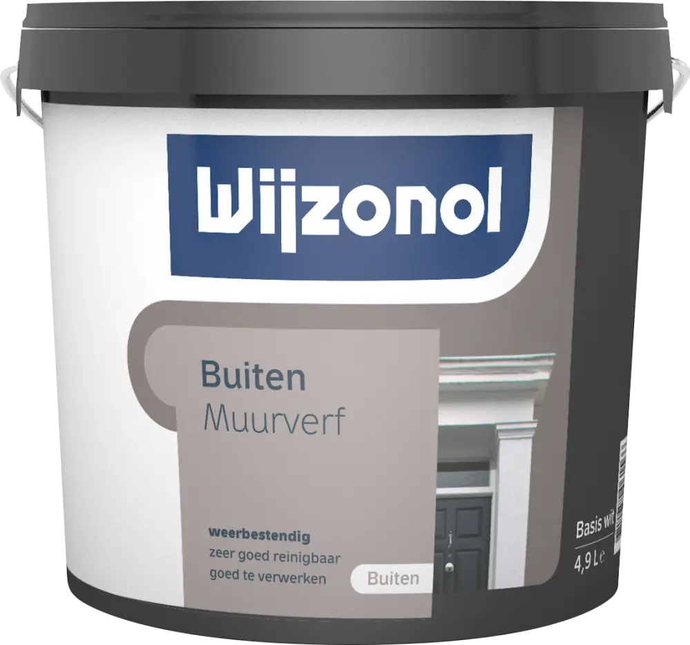 Muurverf voor beton - Wijzonol-Muurverf-voor-Buiten-5L-verfcompleet.nl