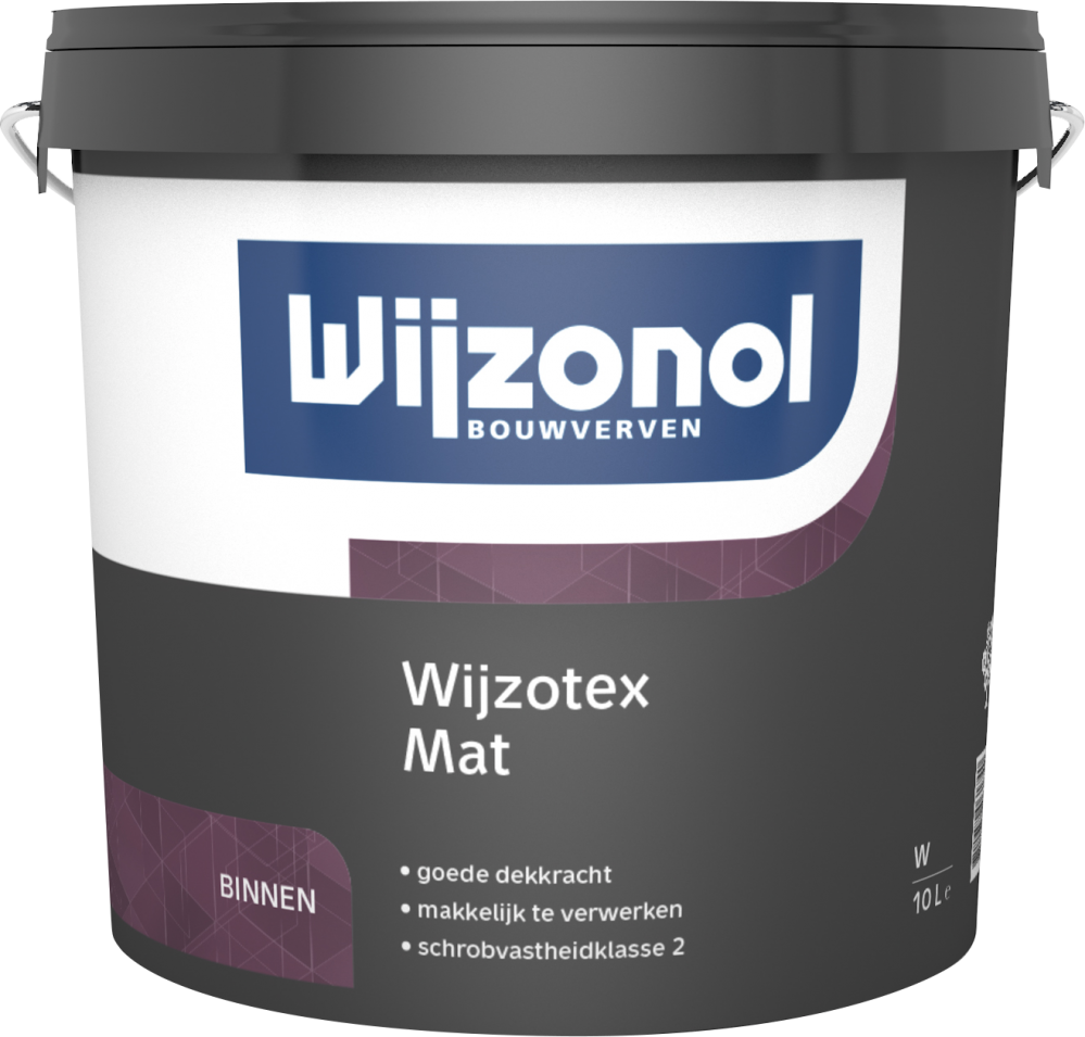 Muurverf voor binnen - Wijzonol-Wijzotex-Mat-10L-verfcompleet.nl